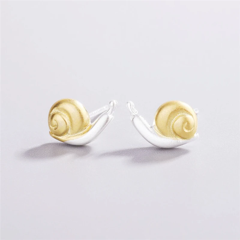 Sole Memory Golden Snail Mushroom Cute Mini Fresh Silver Color Female Resizable Opening Rings SRI971