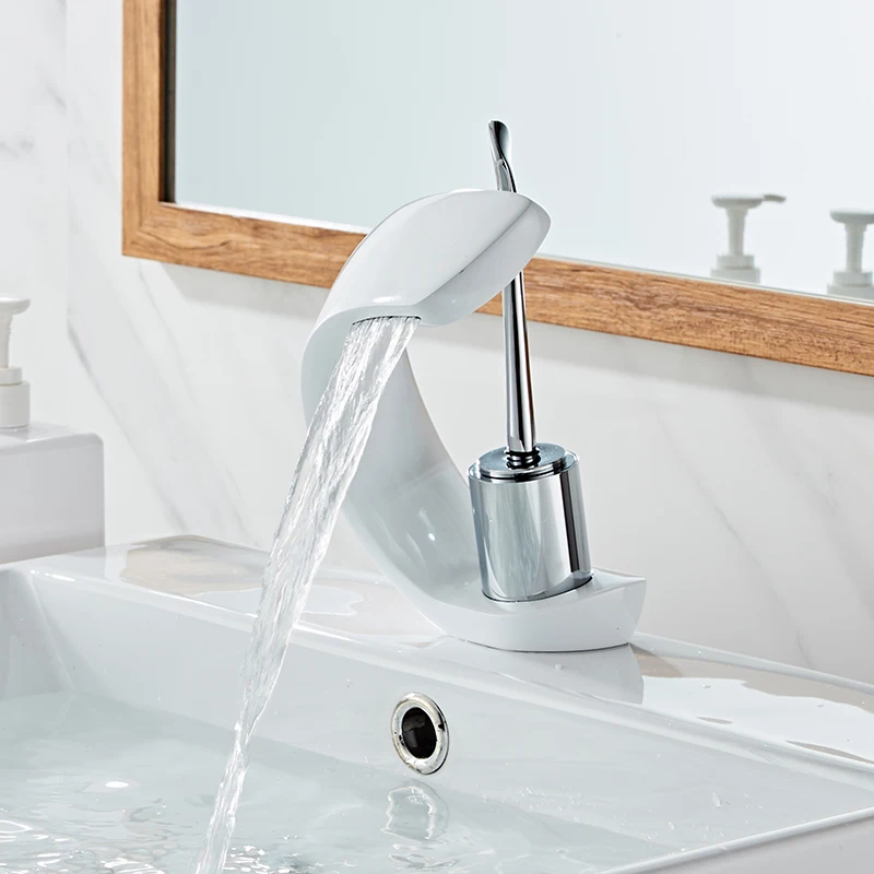 Basin Faucets Bath Water Basin Mixer Taps Bathroom Faucet Hot and Cold White/Black Brass Toilet Sink Faucet  Water Crane Mixer