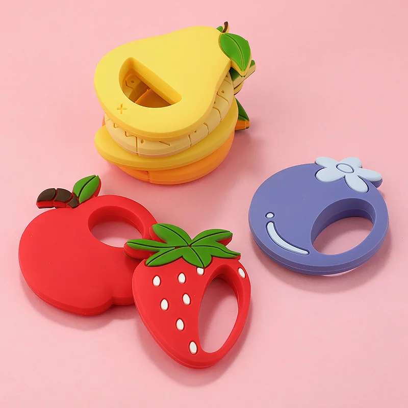 TYRY.HU 1Pc Fruit Silicone Teether Baby Teething Toys BPA Free Silicone Chew Dental Care Nursing Teether Gift For Infant