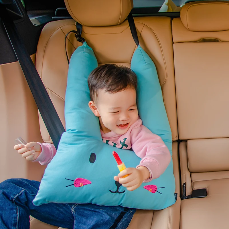 Rabbit car Seat belts kid cushion animal protect Neck safety children traveling pillow