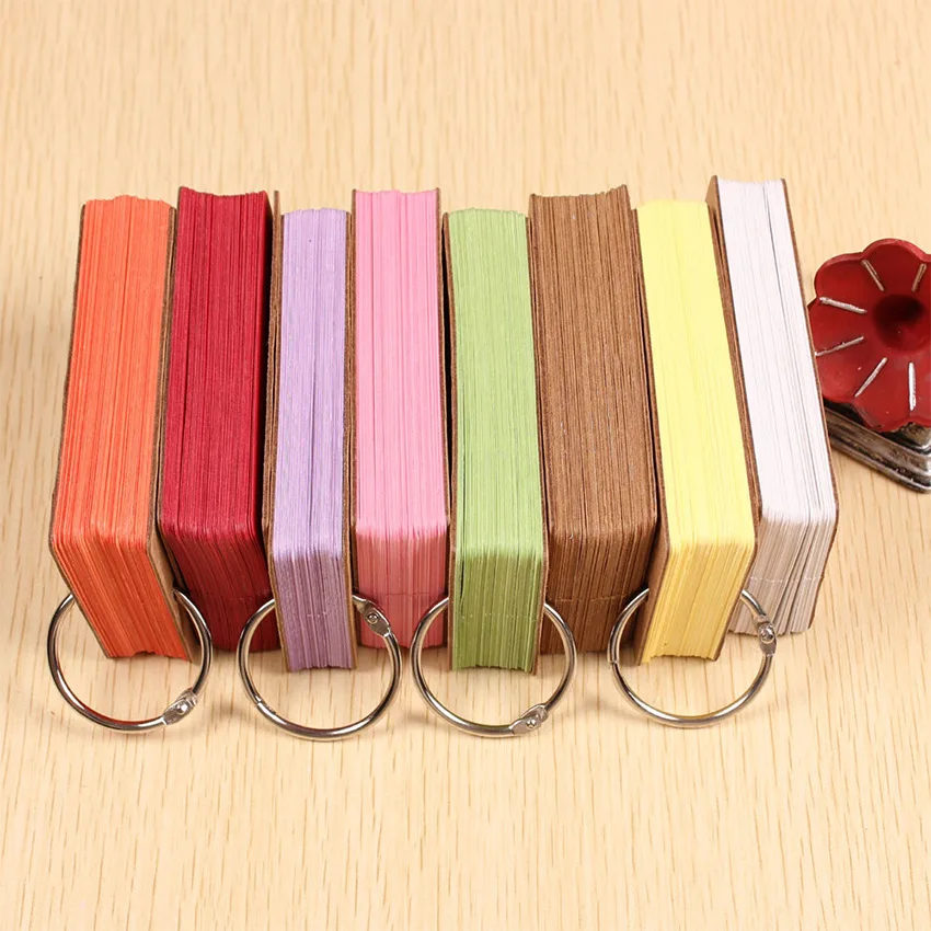 50 Iron Rings, Blank White Cards, Color Words, Word Cards, Sticky Notes, Pinyin Cards and Arithmetic Cards Office Accessories