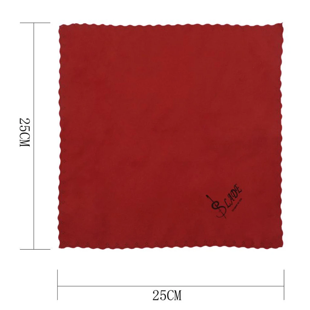 Practical 5x Cleaning Cloth Highly Absorbent, for Guitar Bass Ukulele, for Car Camera Glasses Lens - Wind Red