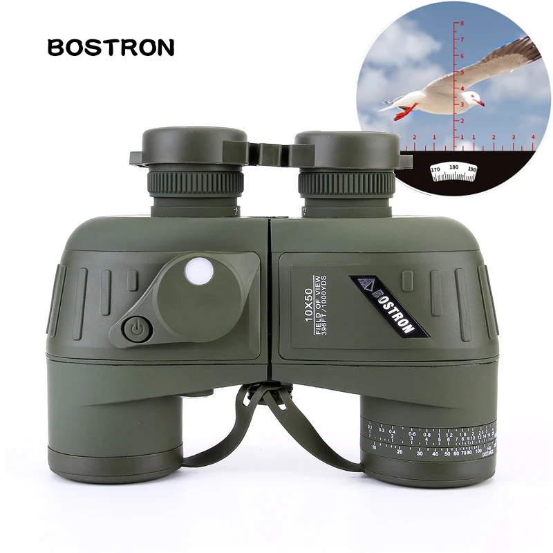 

10X50 With Compass Military Navigation Telescope Night Vision Binoculars For Professional Voyage Powerful High Quality Telescope