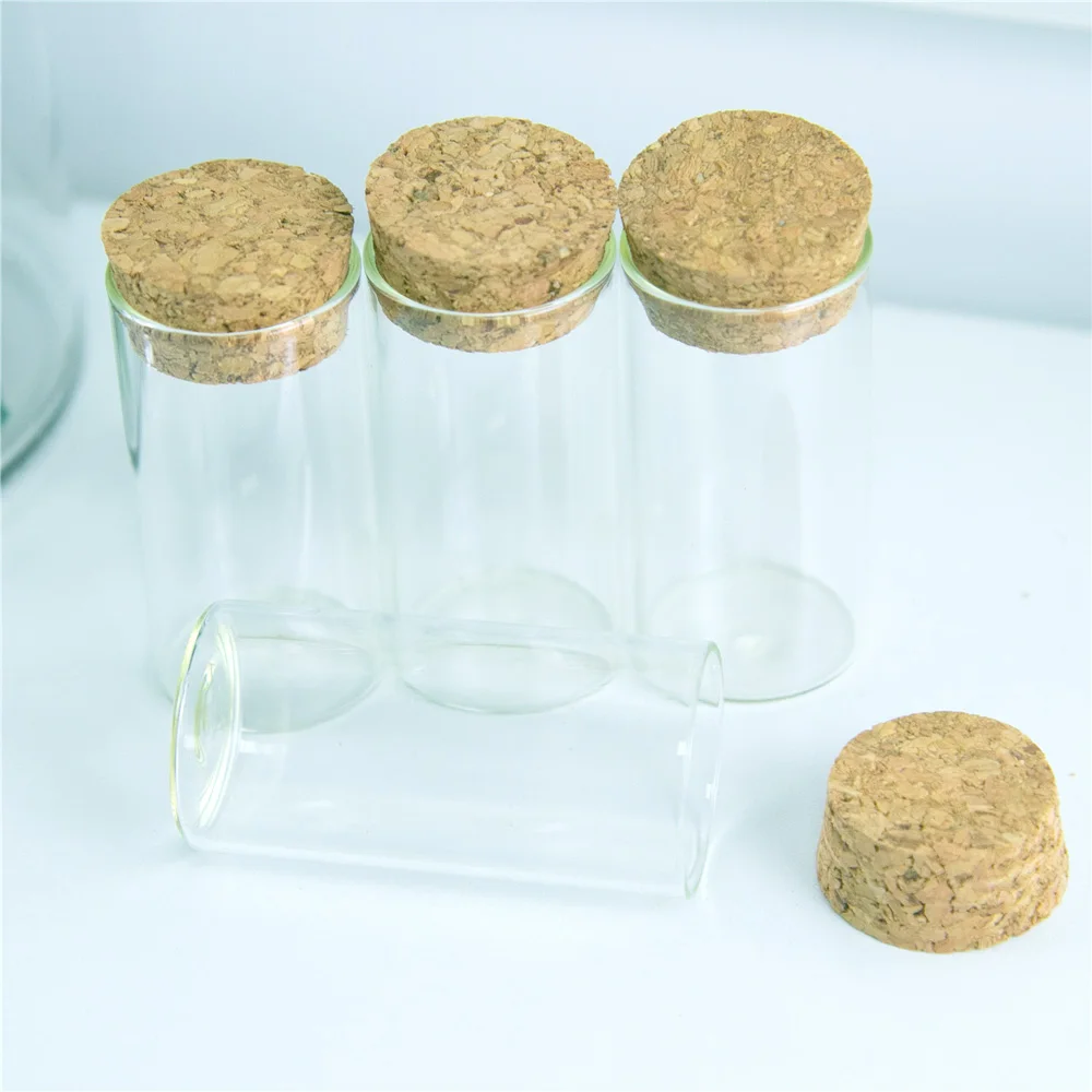 50Pcs 25ml Small Lovely Clear Glass Test Tube with Corks Ornament Handicrafts Gifts Perfume Vials Snack Jar Sub Bottling