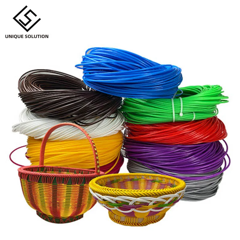 15 colors 500g Round furniture PE rattan plastic imitation synthetic rattan weaving raw material for outdoor table chair basket