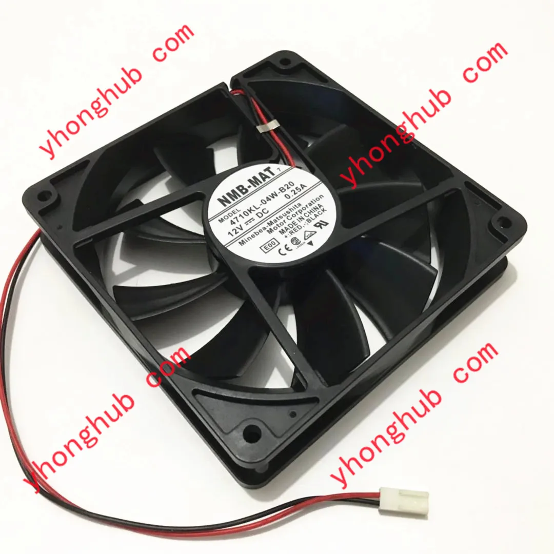 NMB-MAT 4710KL-04W-B20 E00 DC 12V 0.25A 2-Wire 120X120X25mm Server Cooling Fan