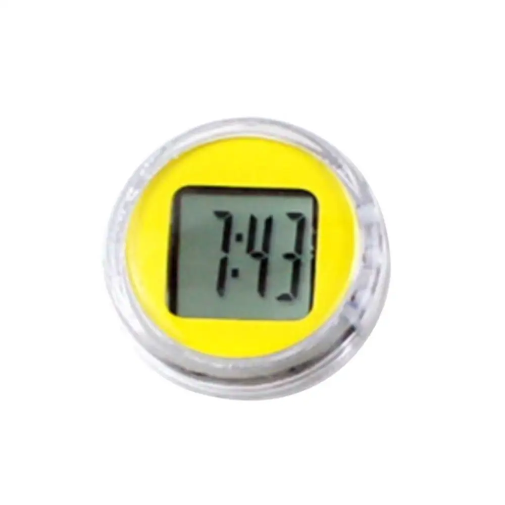 Universal Waterproof Mini Motorcycle Bike Sticky Digital Display Clock Watch Office Decor Automobiles Interior Accessories