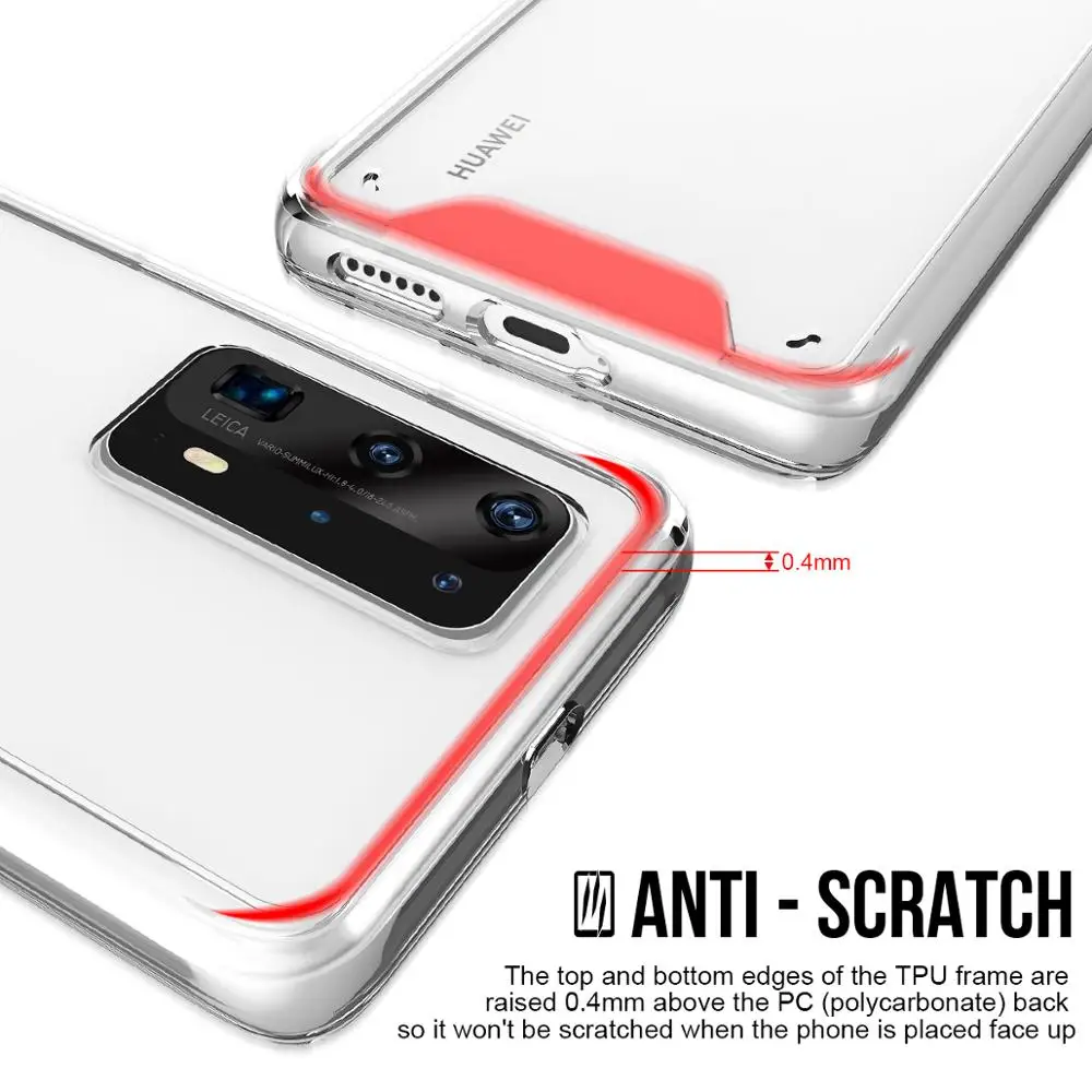 Transparent Shockproof Armor Case For Huawei P40 P50 P30 P20 Pro Mate 40 Pro Plus Full Clear Space Acrylic Cover