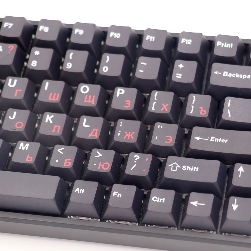 BGKYPRO Hitam Rusia Radikal Ethermal Dye Sublimasi Font PBT Keycap untuk Kabel USB Keyboard Mekanik 120 Keycap