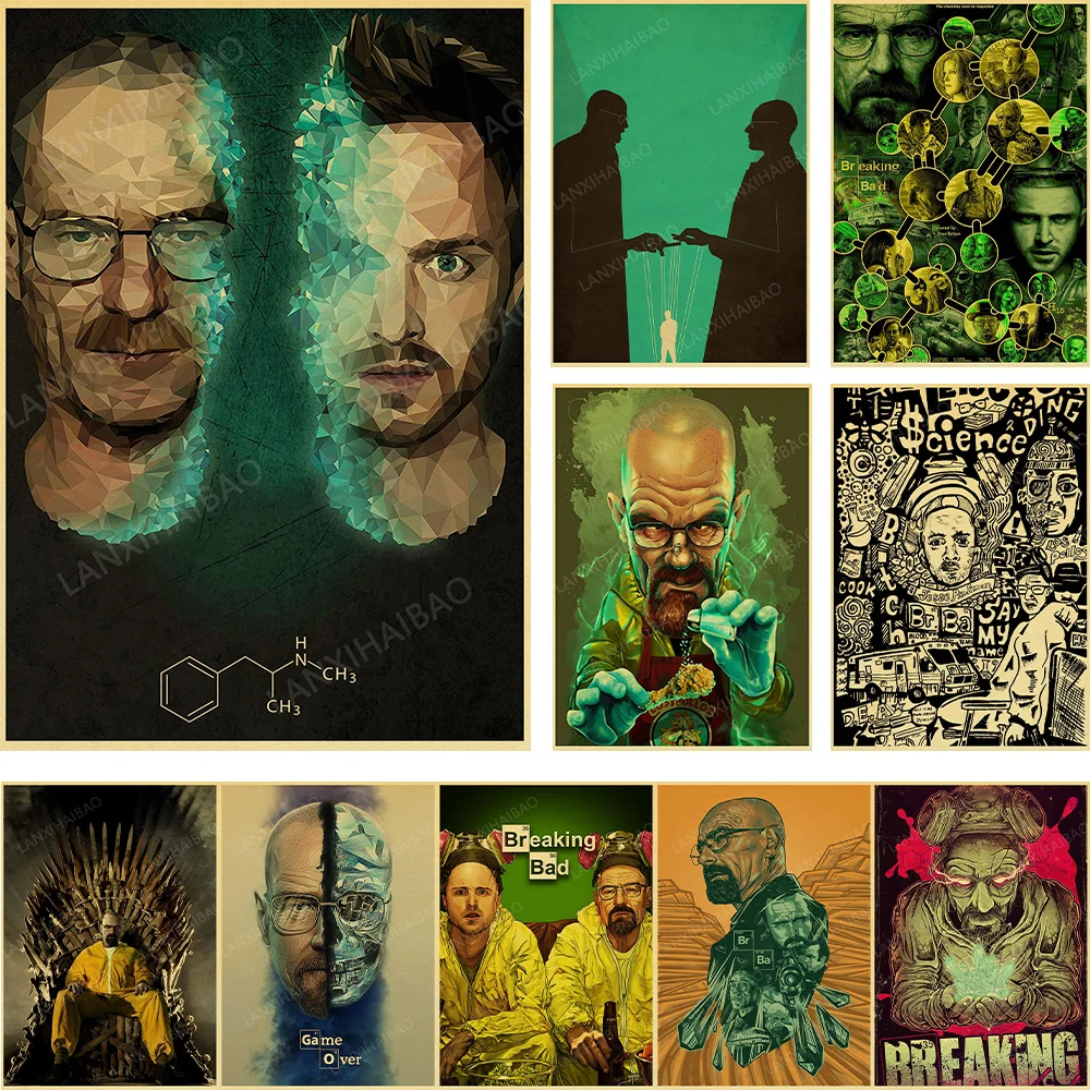 Breaking Bad carteles de película Vintage, póster de papel, pintura de pared, Duvar, Tablolar, sala de estar, habitación de niños, cafetería, bar,