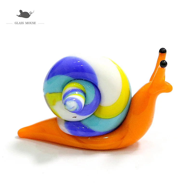 Miniatuur Murano Glas Slak Beeldjes Ornamenten Kleurrijke Art Leuke Dier Collectie Home Decor Beeldje Nieuwe Jaar Cadeau Voor Kinderen