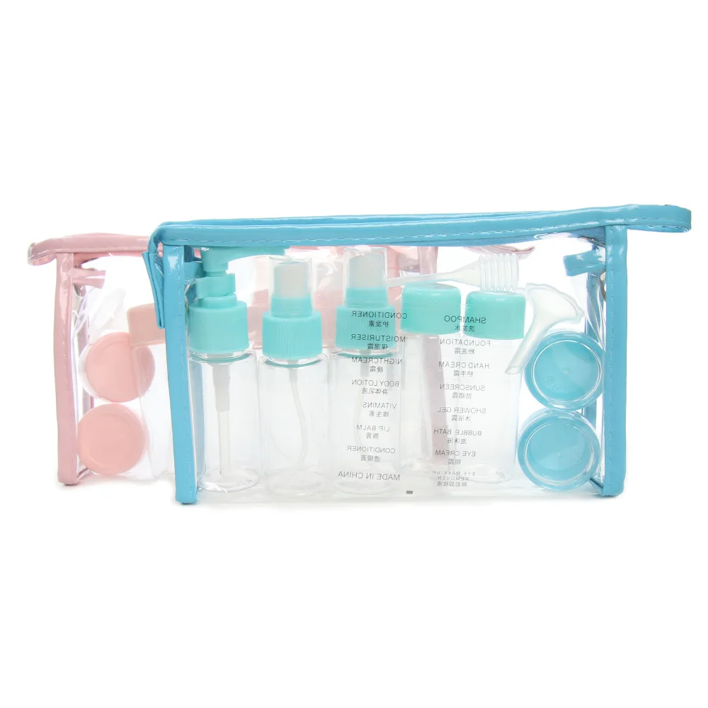 Ensemble de Mini pots de maquillage cosmétique, 10 pièces/ensemble, bouteilles de crème pour le visage en plastique Transparent, conteneur de