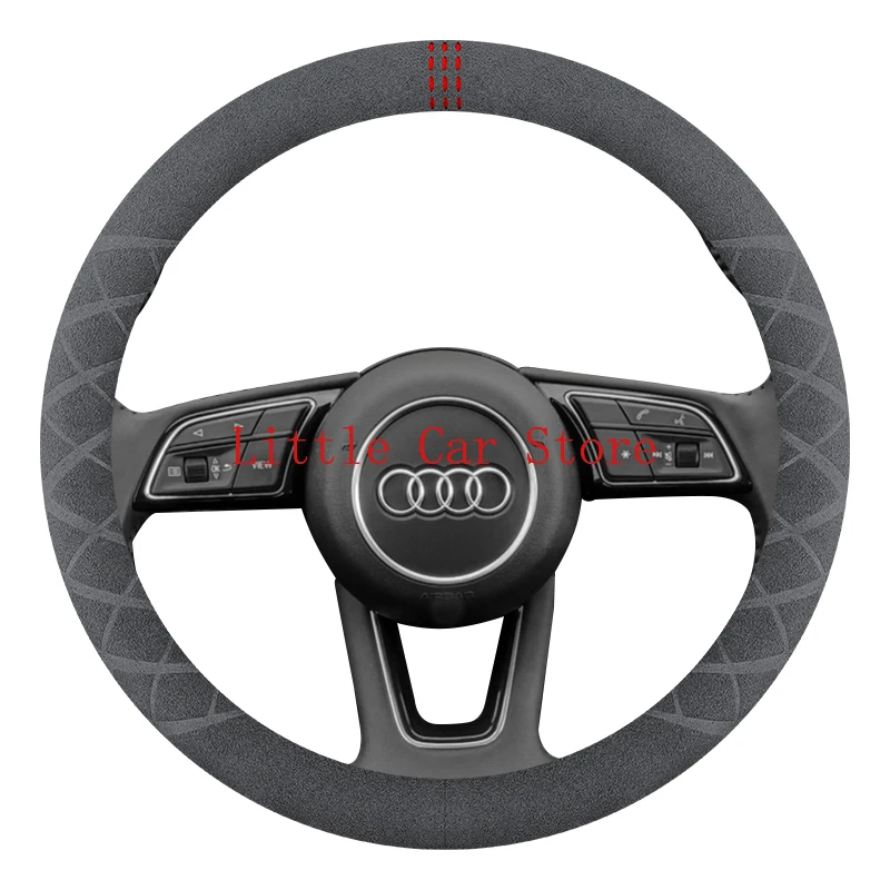 Universal 37 38CM Black Suede Steering Wheel Cover For Hyundai Accent Elantra Equus Tiburon Tucson Veracruz SONATA