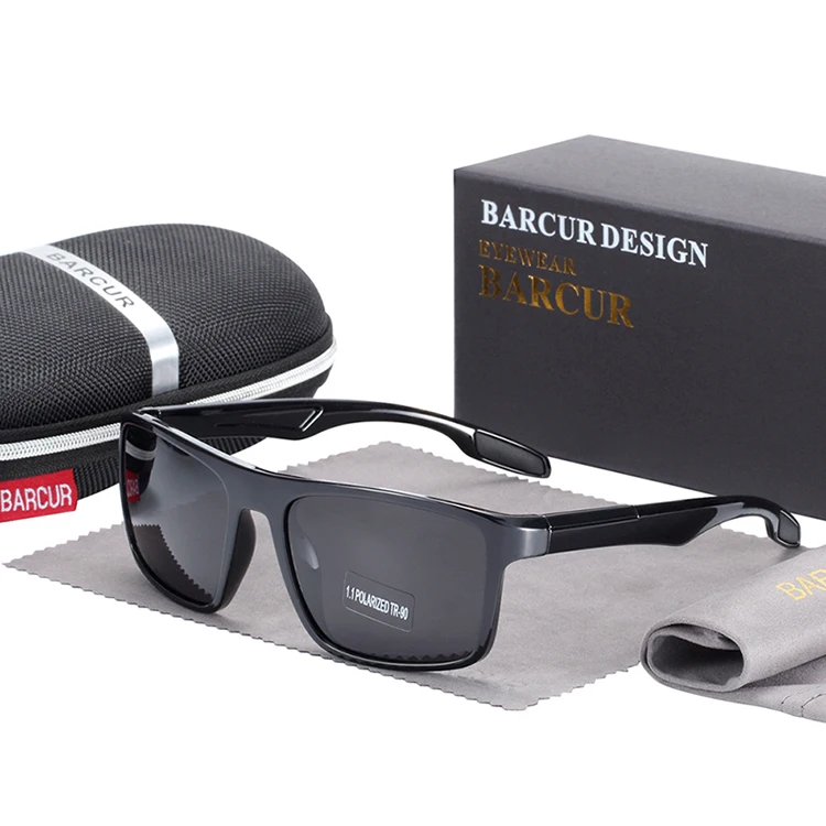 BARCUR Marke Sonnenbrille Männer TR90 Rahmen Ultraleicht Polarisierte Vintage Sonnenbrille Für Frauen Platz Brillen UV400 Schutz – Detail 14