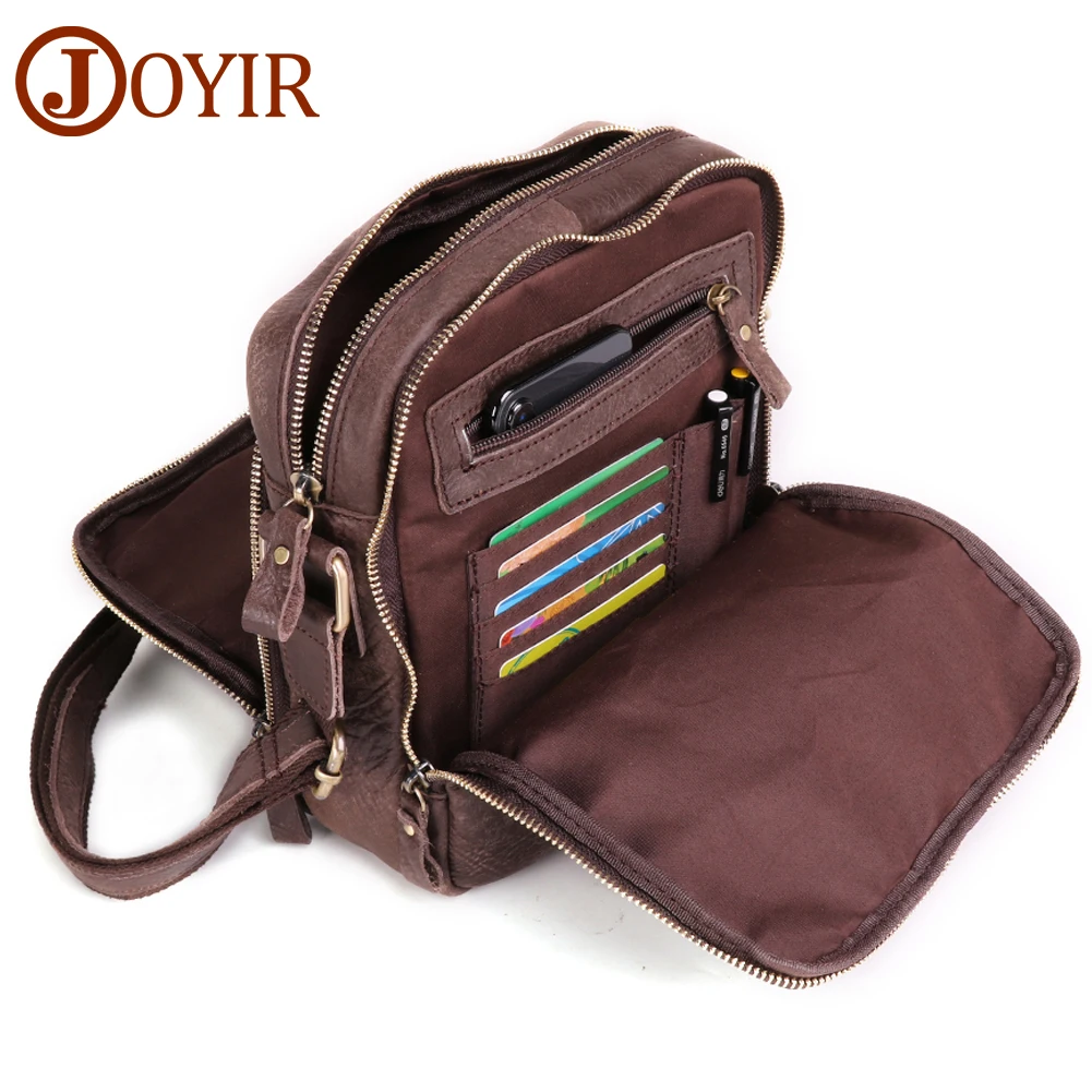 

JOYIR Brand Messenger Bag Men's Shoulder Genuine Leather Bags Flap Small Male Crossbody bags for Men Casual Cowhide Handbag 2021