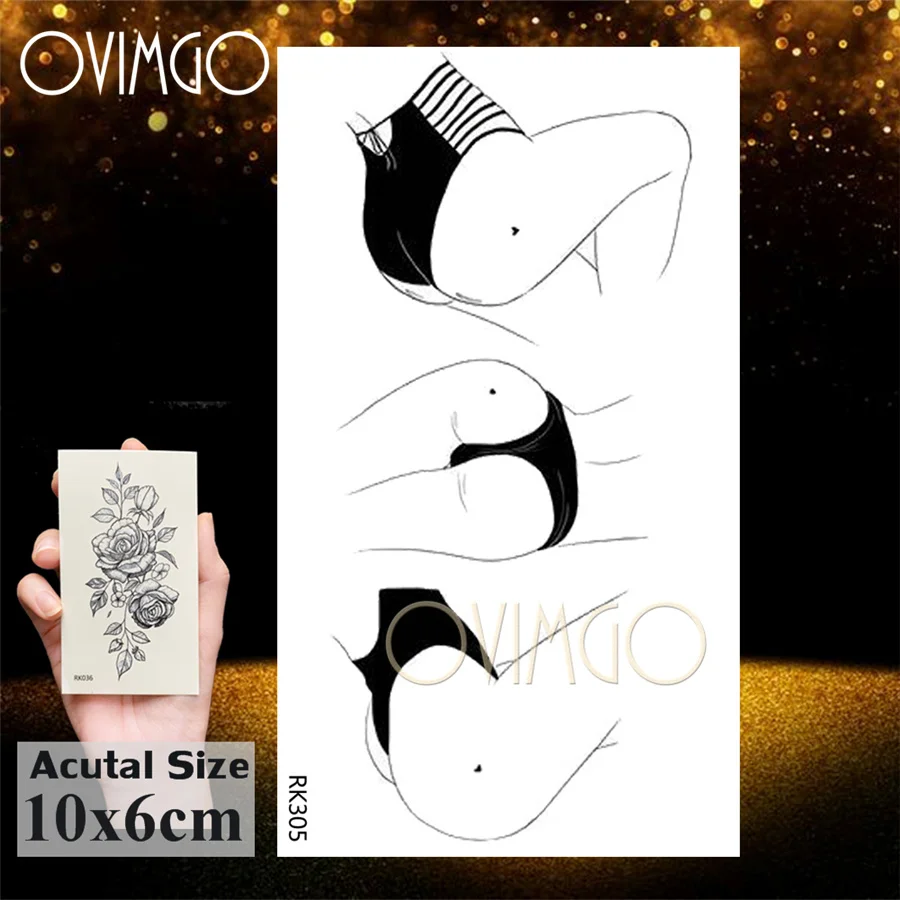 Sexy Dance Girl Women Adult Temporary Tattoos Sticker Body Art Shoulder Tatoo Paper Disposable Water Transfer Fake Tattoo Paste
