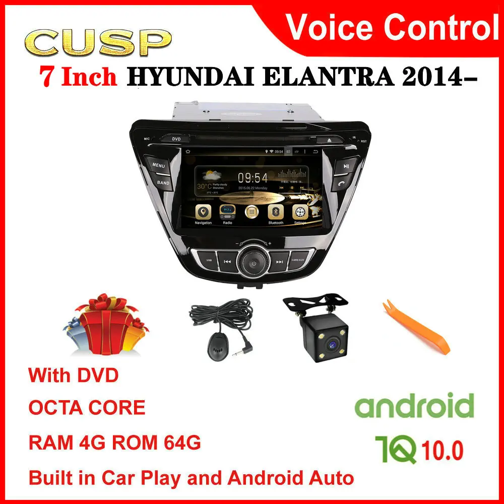 

Автомобильный dvd-плеер CUSP Android 10 для HYUNDAI ELANTRA 2014, 2015, 2 Din, автомобильное радио, gps-навигация, стерео, мультимедийное аудио