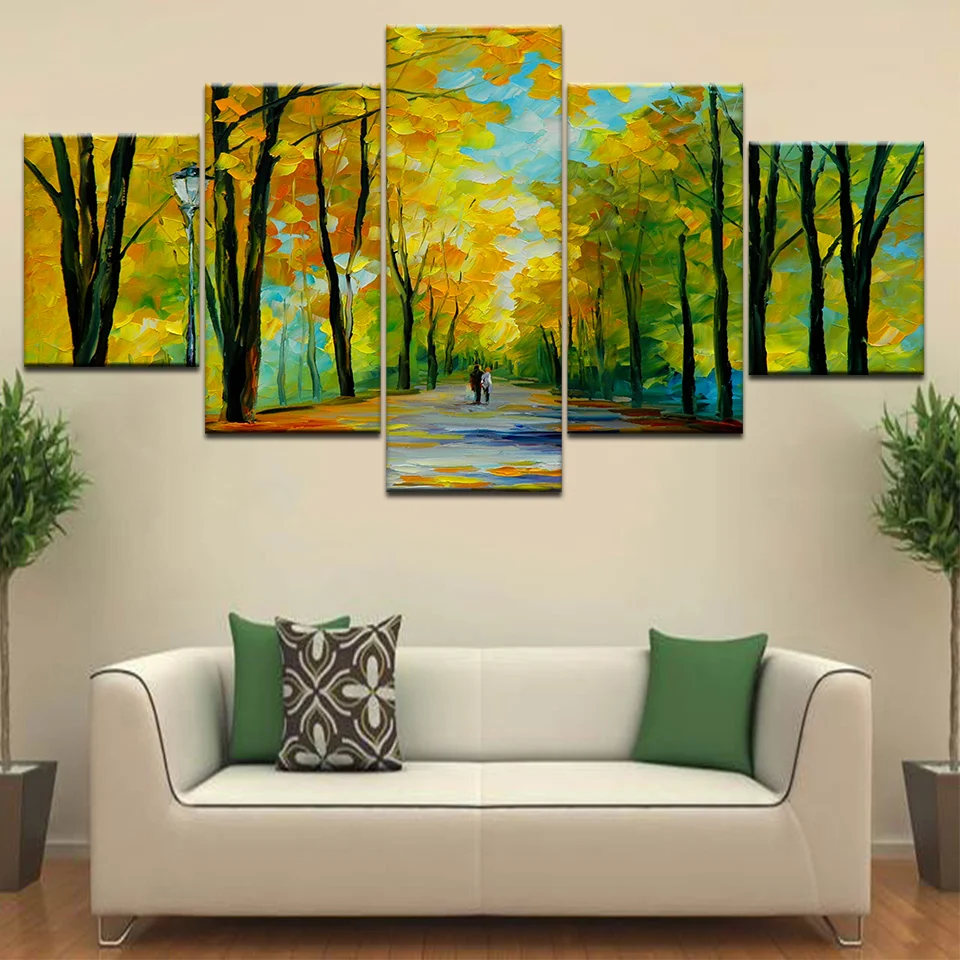 

5 Pieces Canvas Painting Art Colorful Forest Tree Poster Paintings Home Living Room Decor Wall Canvas Art Sets