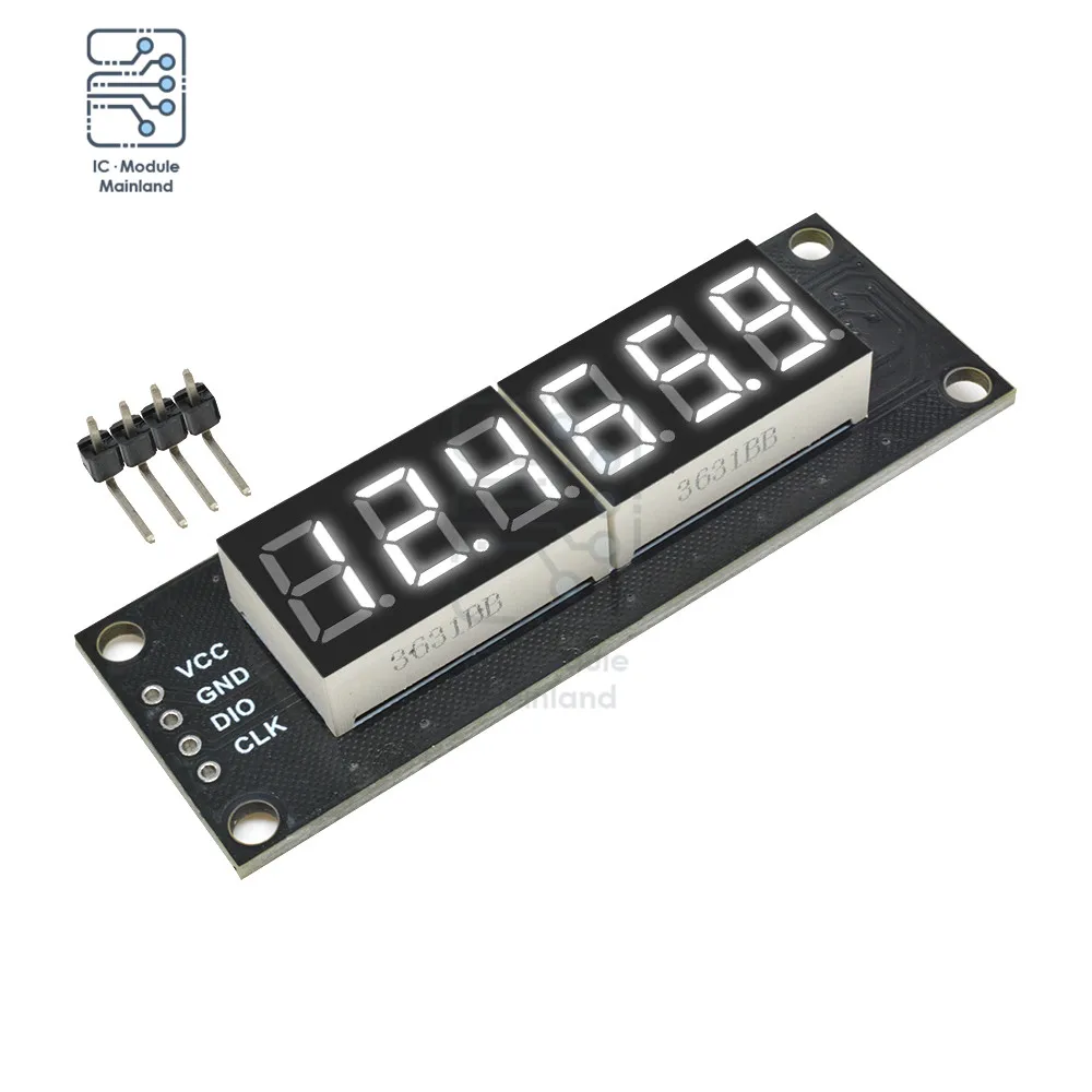 LED Digital Display Módulo de tubo, 4 Bits, 6 dígitos LED, 5V, 7 segmentos, TM1637, ânodo tubo decimal, 0,36\