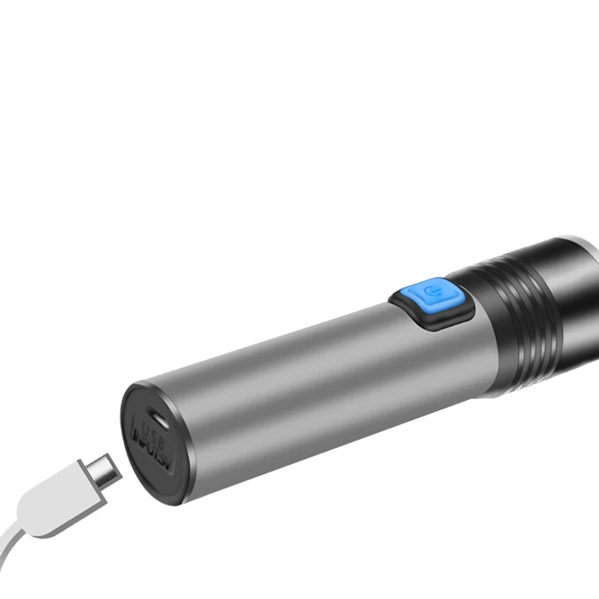 Rechargeable LED Flashlight Q5 Torch Light with 3 Modes, Zoomable and Water Resistant, Handheld Flashlights for Camping