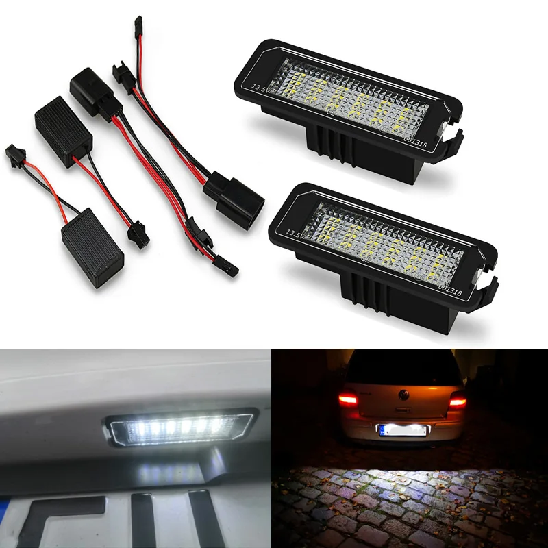 2pcs Error free LED License Number Plate Light lamp for Porsche Boxster 987 Cayman 911 Carrera CayenneLicense Number Plate