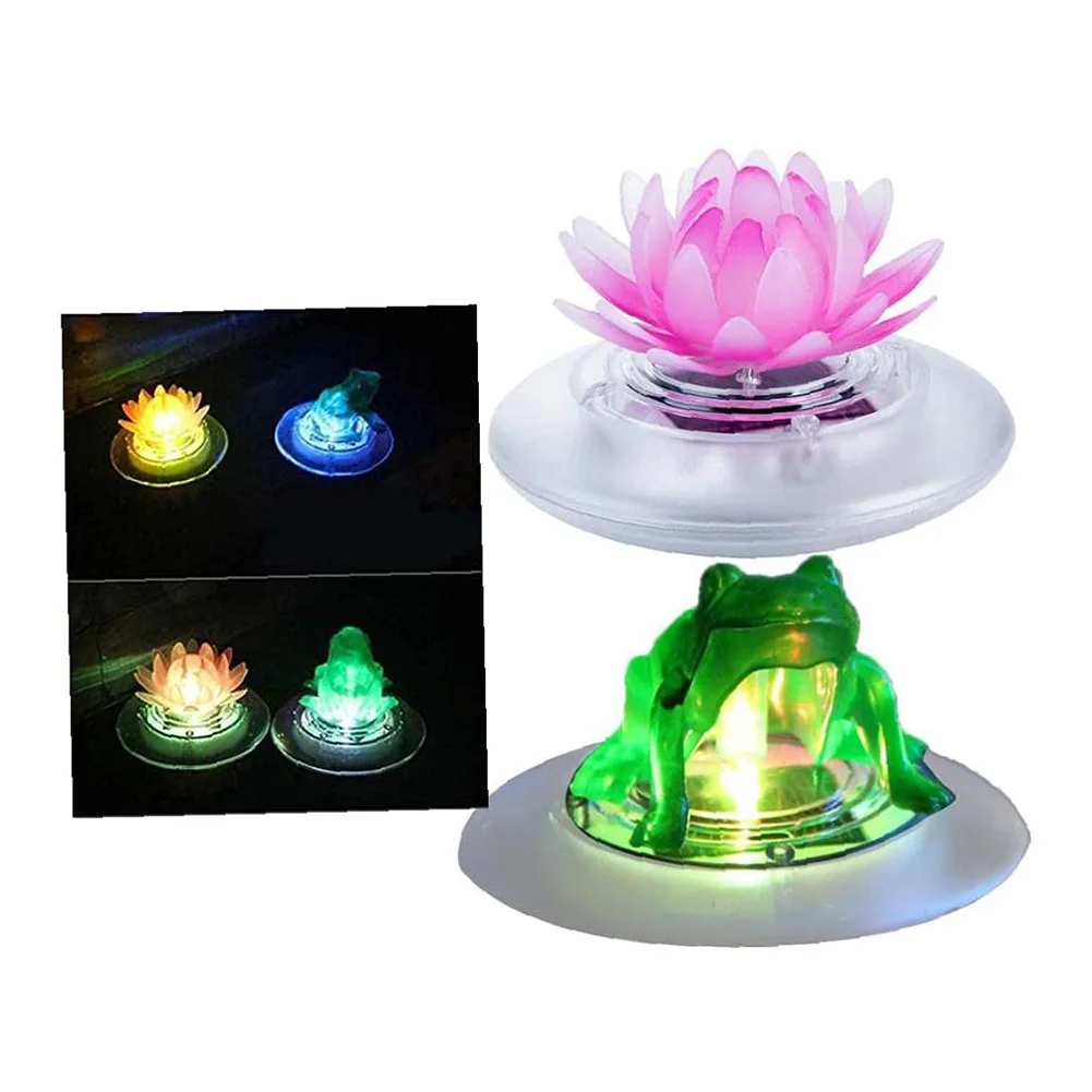 Solar Lampe Frosch Garten Beleuchtung Lotus Blume Dekorative Solar Blumen Warmweiß Outdoor Rasen Landschaft Urlaub Licht