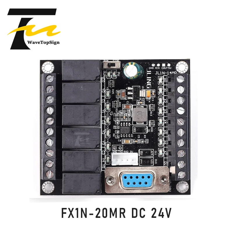 

WaveTopSign DC 24V PLC Regulator FX1N-20MR Industrial Control Board Prog