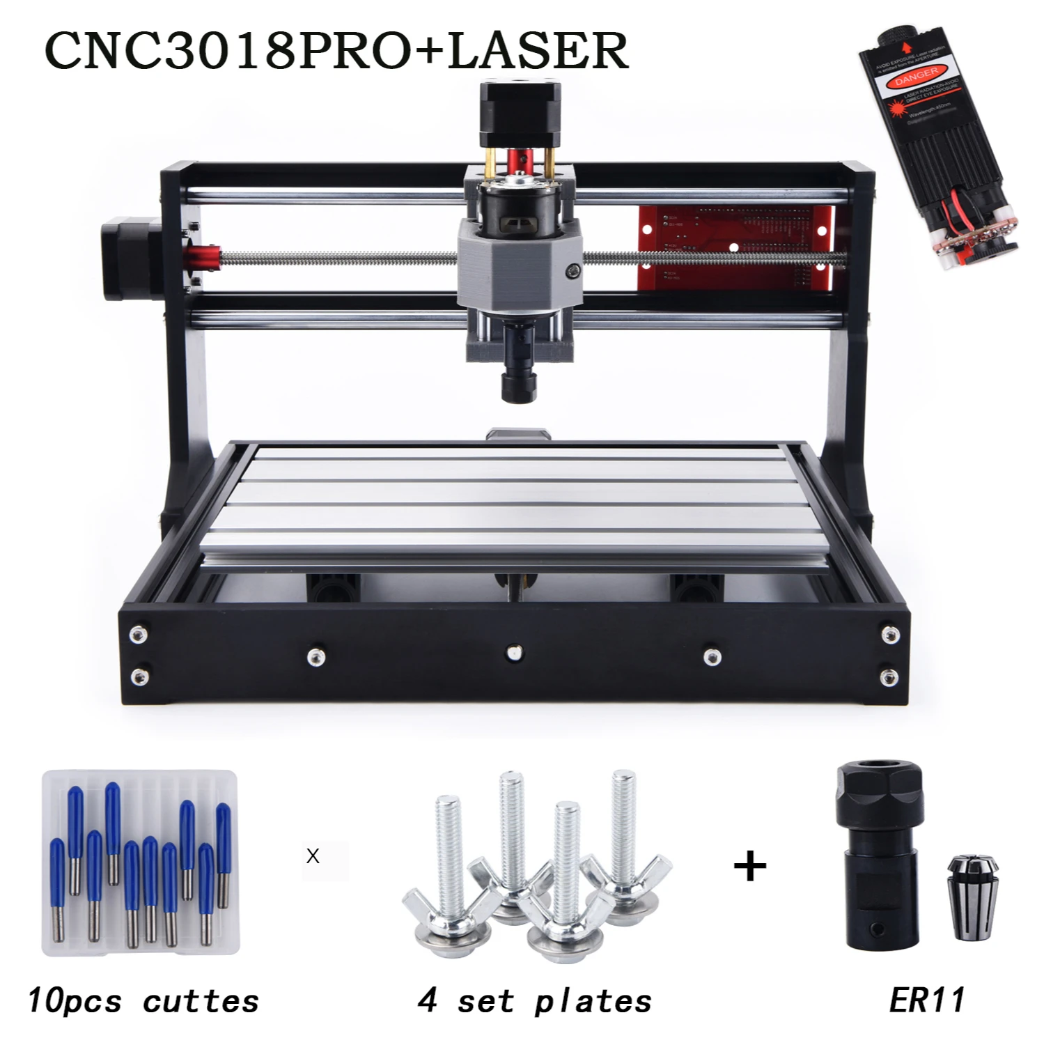 CNC3018 DIY CNC engraving machine kit 2 in 1 mini CNC laser engraving machine GRBL control 3-axis wood carving engraving machine