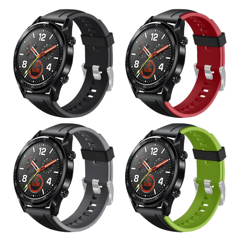 22mm Huawei Watch GT/2/2e/pro strap for Samsung Gear S3 frontier sport silicone bracelet Galaxy watch 3 45mm/46mm/GT2/GT2e band