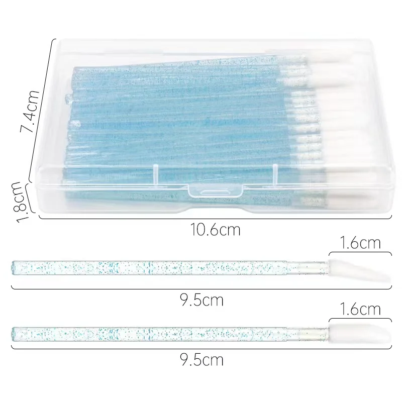 50Pcs Crystal Mascara Wands Applicator Diamond Disposable Lip brushes Cosmetic Eyelash Cleaning Brush women Make Up brushes Tool