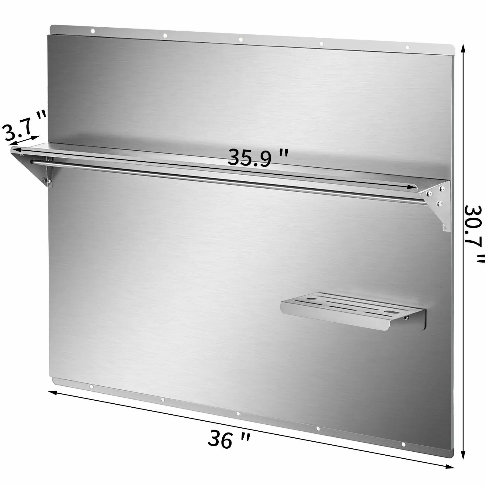 VEVOR multi-size Range Backsplash stal nierdzewna z nożem/przyprawami półka wygodna firma prosta konstrukcja kuchnia użytkowanie w domu