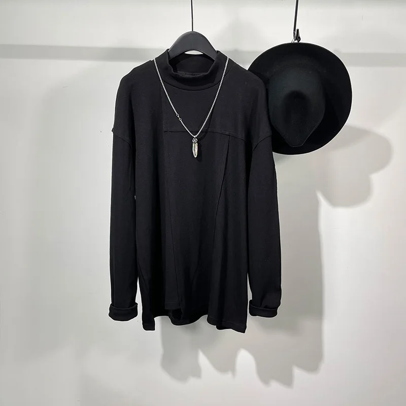 Men's Small High Collar Bottoming Shirt Autumn And Winter Harajuku Fashion Brand Fashion Versatile Loose Pullover Sweater