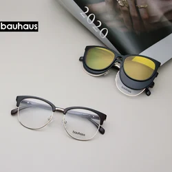 X3189 New Fashion Round Magnet Glasses for Men Women Vintage Classic Metal Flat Mirror Optical Spectacles Frame