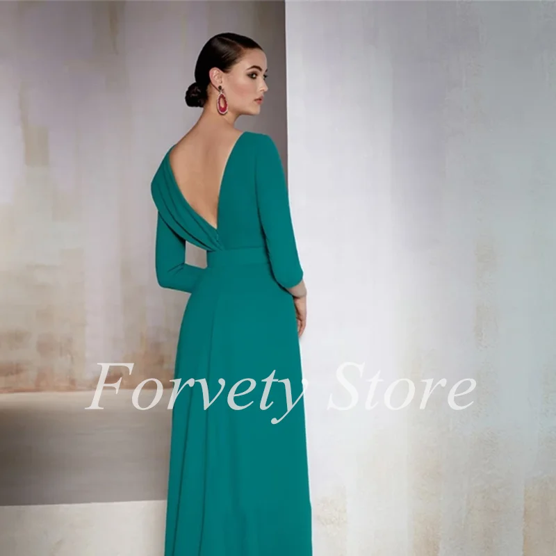 Mother of the Bride Dresses Свадебное платье Green V Neck 3/4 sleeveFormal Evening Gowns robe de soirée femme vestidos de noche