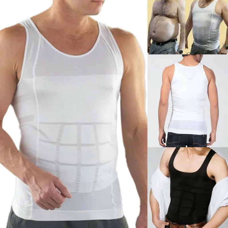 Sexy Mannen Slim Body Shaper Afslanken Tummy Controle Tummy Belly Fatty Ondergoed Vest Body Shape T-shirt Corset Shapewear Plus size