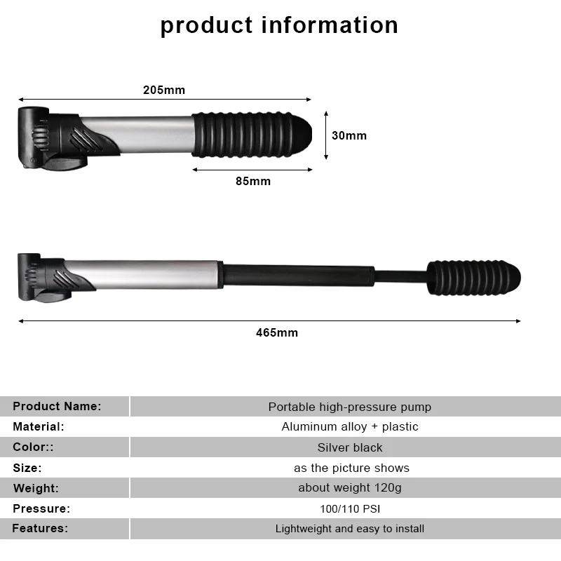 Bicycle Pump Portable Mini High Pressure Hand Inflator Mtb Road Bike Tire Pump For Schrader And Presta Valve Cycling Accessories