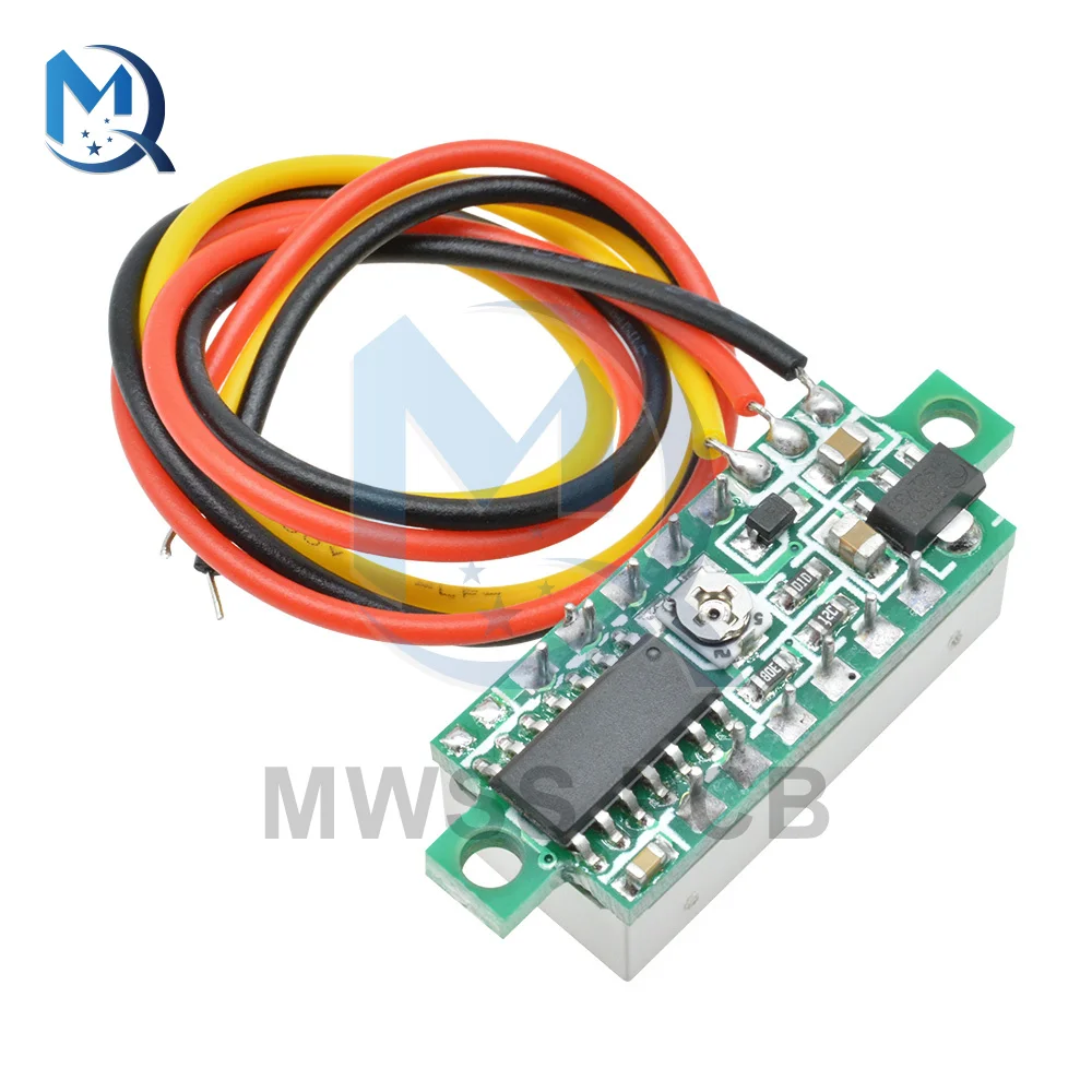 0.28 Inch 3 Draden Draagbare Led Digitale Display Voltmeter Dc 0-100V Digitale Led Panel Voltage Meter Led scherm Voltmeter