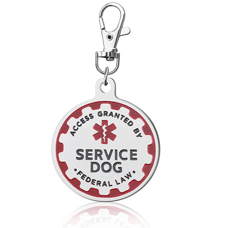 Service Dog Tag, Emotional Support Dog Tag Keychain ,Metal Pet ID Tags for Service Animals, Emotional Support Dogs &Therapy Dogs