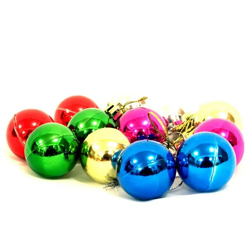 12Pcs/Set Christmas Ball Ornament Shiny Xmas Tree Decoration Accessories Hanging DIY Party Decor For Home Store