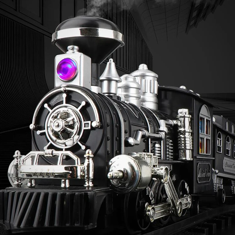 New Children RC Train Railway Toys Simulation Of Electric Track Programming Classical Steam Christmas Train Children Toys HC0146