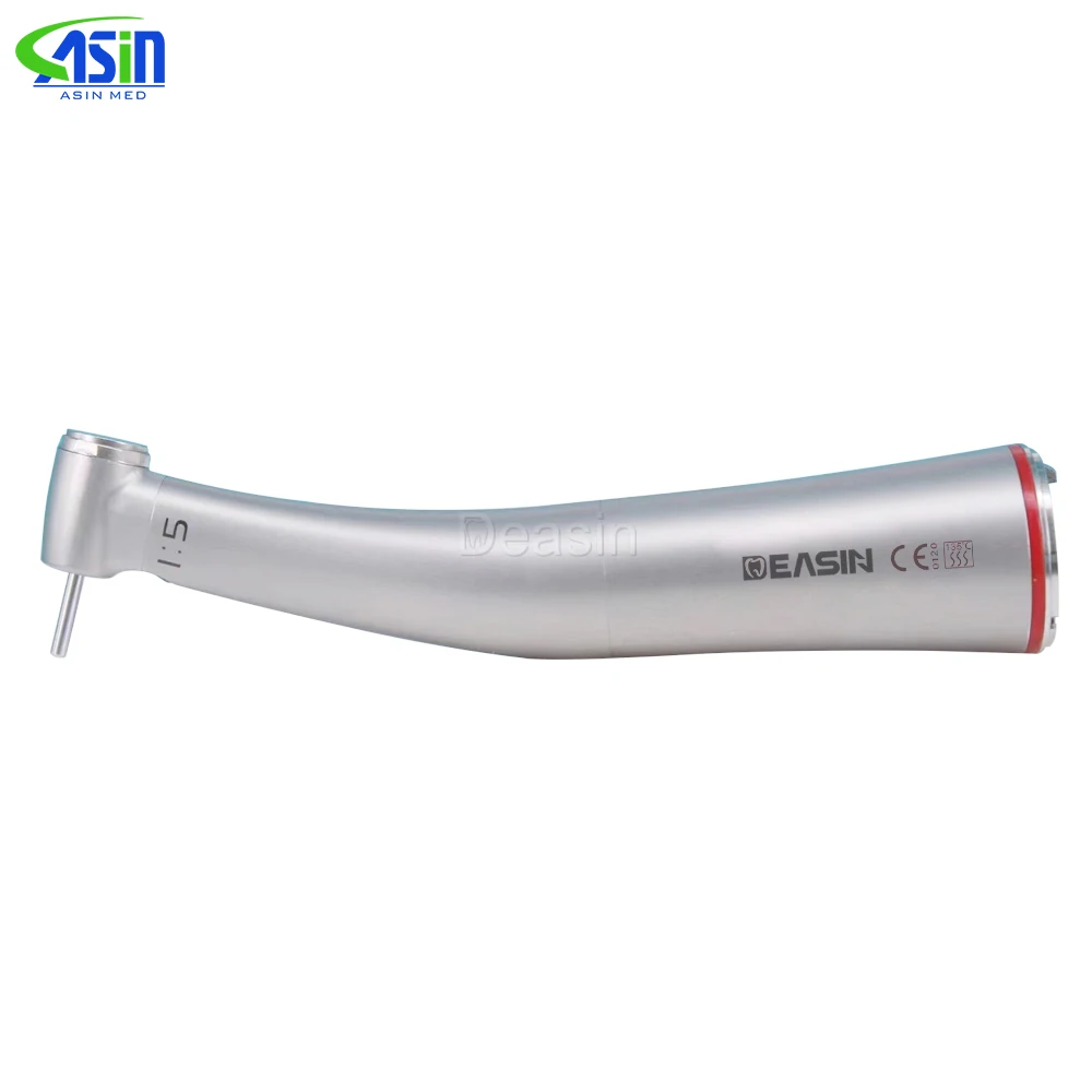 X95L MINI contraangulo Dental 1:5 Increasing Speed Handpiece Against Contra Angle LED Optic Fiber Quattro Spray Red Rings