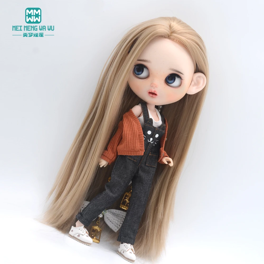 Kleidung für Puppen, passend für Blyth Azone OB22 OB24, Puppenzubehör, modische Jacke, Strickjacke, Minirock, Hemd – Detail 3