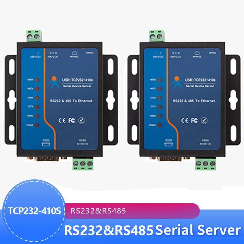 2PCS USR-TCP232-410S ModBus RTU Converters support DNS DHCP RS232 RS485 SERIAL TO ETHERNET TCP/IP MODULE