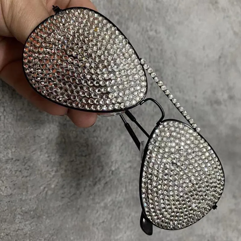 Crystal Diamond Gold Frame Vintage Sun Glasses Sunglasses Women Luxury Rhinestone Men Optical Aviation Eyeglasses Oculos