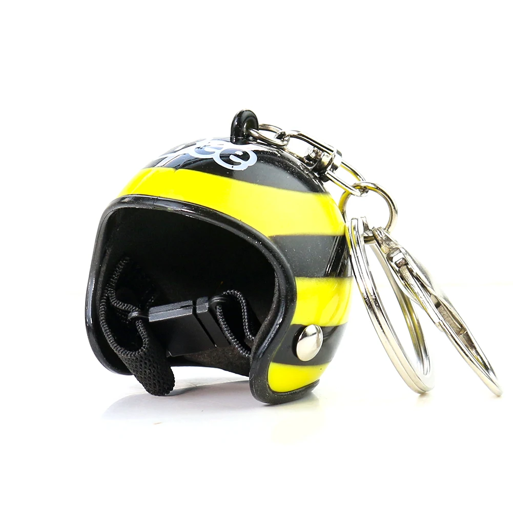 Motorcycle Helmet Keychain Star Flag Bee Kawaii Keyring DIY Doll Safety Hat Car Bag Pendant Accessory Kid\'s Toy Promotional Gift