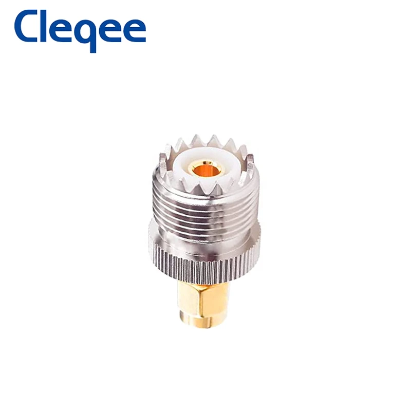 Cleqee 2Pcs Uhf Vrouwelijk Naar Sma Male PL-259 Dus-239 Rf Coax Adapter Connector Pl259 Converter