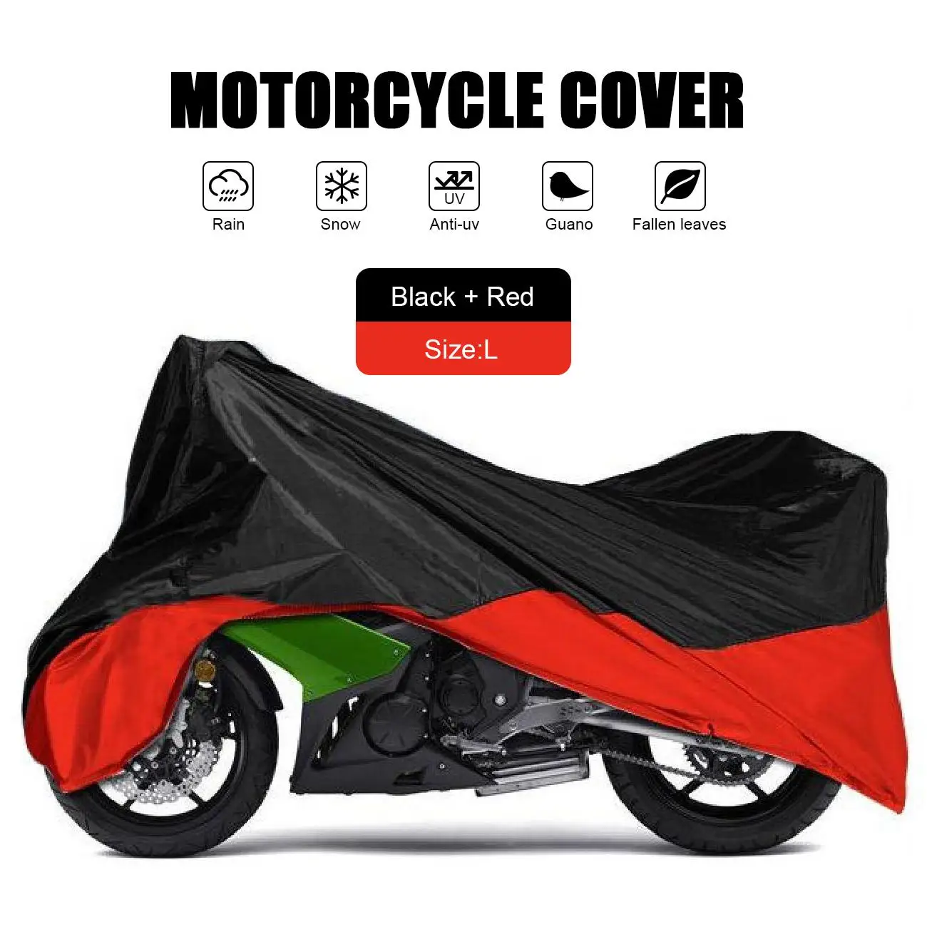 free shipping L Black Red Motorcycle Cover Universal For Kawasaki Vulcan 1700 1600 1500 2000 900 800 ...