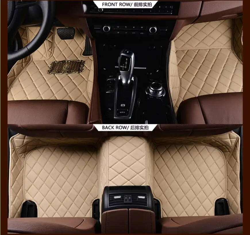 Auto Floor Mats For Audi A7 S7 RS7 2012-2018 Foot Carpets Step Mat High Quality Embroidery Leather Wire coil 2 Layer