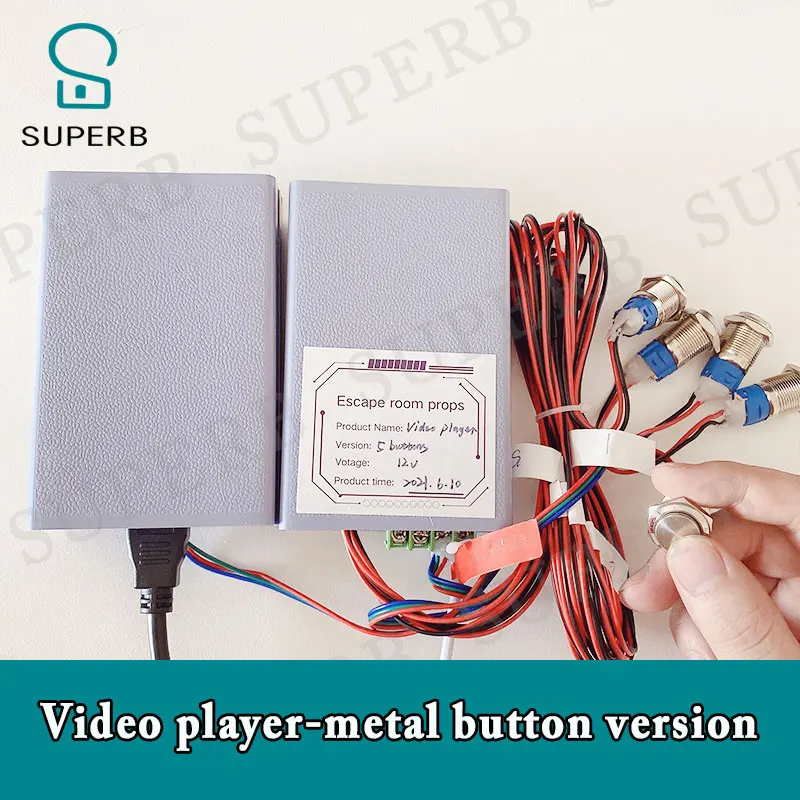 Chamber room prop video player metal button version from Superb press the buton to get the video clues doe room escape props