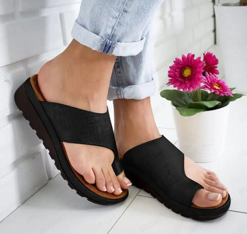 Women\'s Sandals New Female Shoes Comfy Platform Flat Sole Orthopedic Bunion Corrector Plus Size 35-43 Casual Shoes Woman